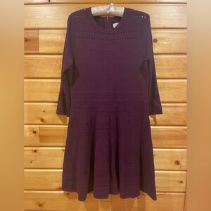 Eliza J Dark Purple Elegant Sweater Dress XL